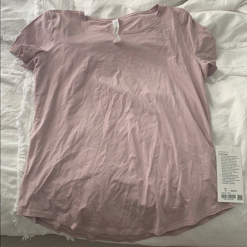 Lululemon “love crew” lilac t shirt